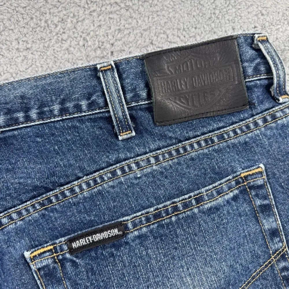 Harley Davidson Jeans Mens‎ 42x30 Blue Straight Leg Biker Traditional Fit Riding